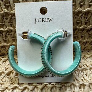 NEW J. Crew Wrapped Hoop Earrings, Turquoise, Lightweight